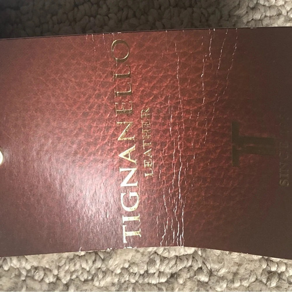 TIGANELLO BROWN AND WHITE PEBBLE LEATHER BUCKET SHOULDER HANDBAG NEW - Picture 5 of 8